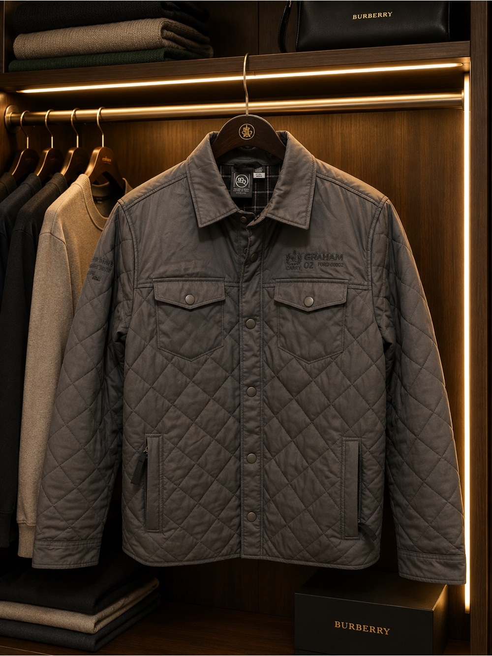Stormtech Quilted Jacket Men’s Large Grey – Lightweight Insulated